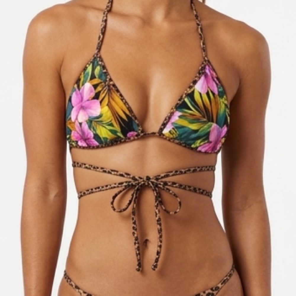 Islander Cream and Brown Bikini Top